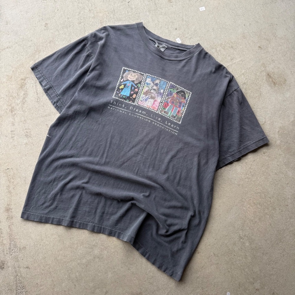 90s Mens National Education Association Think Dream Live Learn T-Shirt Large